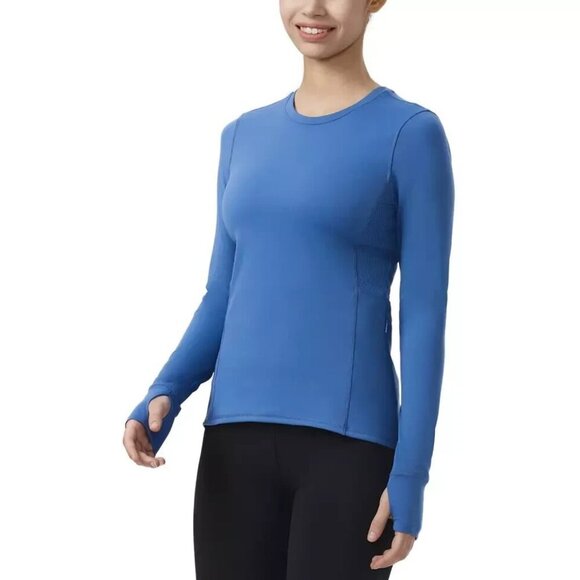 NWOT Spyder Active Women's L/G Long Sleeve Crew Neck Performance Shirt Blue - Picture 1 of 9